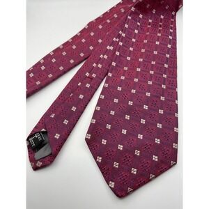 Robert Talbott Best of Class Silk Tie Burgundy Geometric Medallion Made in USA